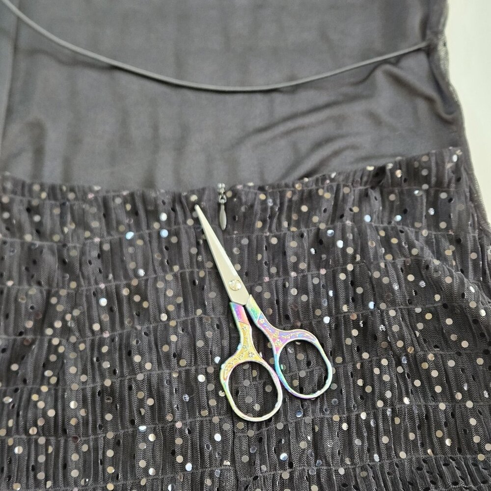 Elegant Black Sequin Mini Dress - Picture 14 of 16